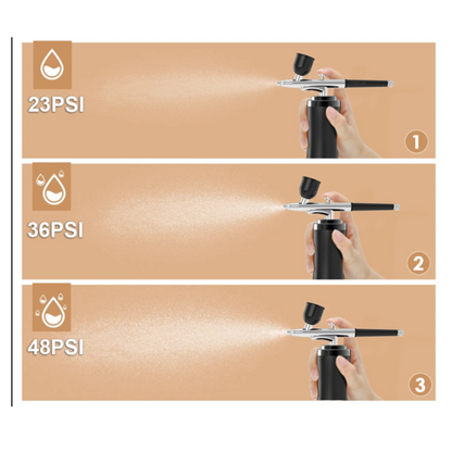 Kit De Aerografo Inalámbrico Multiusos: Uñas, Maquillaje, Pastelería y Más. COLOR NEGRO
