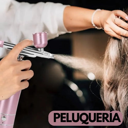 Kit De Aerografo Inalámbrico Multiusos: Uñas, Maquillaje, Pastelería y Más. COLOR NEGRO