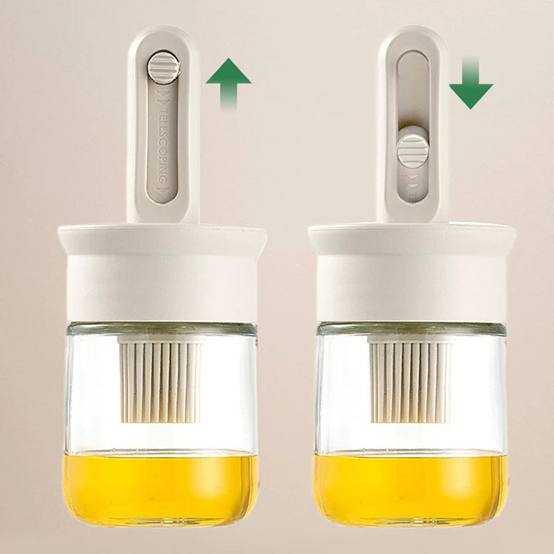 Dispensador Aceite con Brocha Retráctil - Aplicación Precisa y Sin Desperdicios. Perfecto para Airfryer