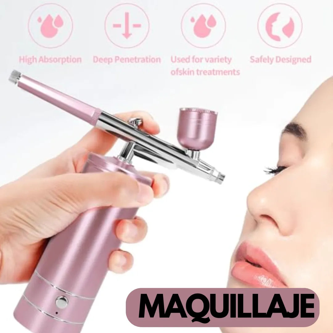 Kit De Aerografo Inalámbrico Multiusos: Uñas, Maquillaje, Pastelería y Más. COLOR NEGRO
