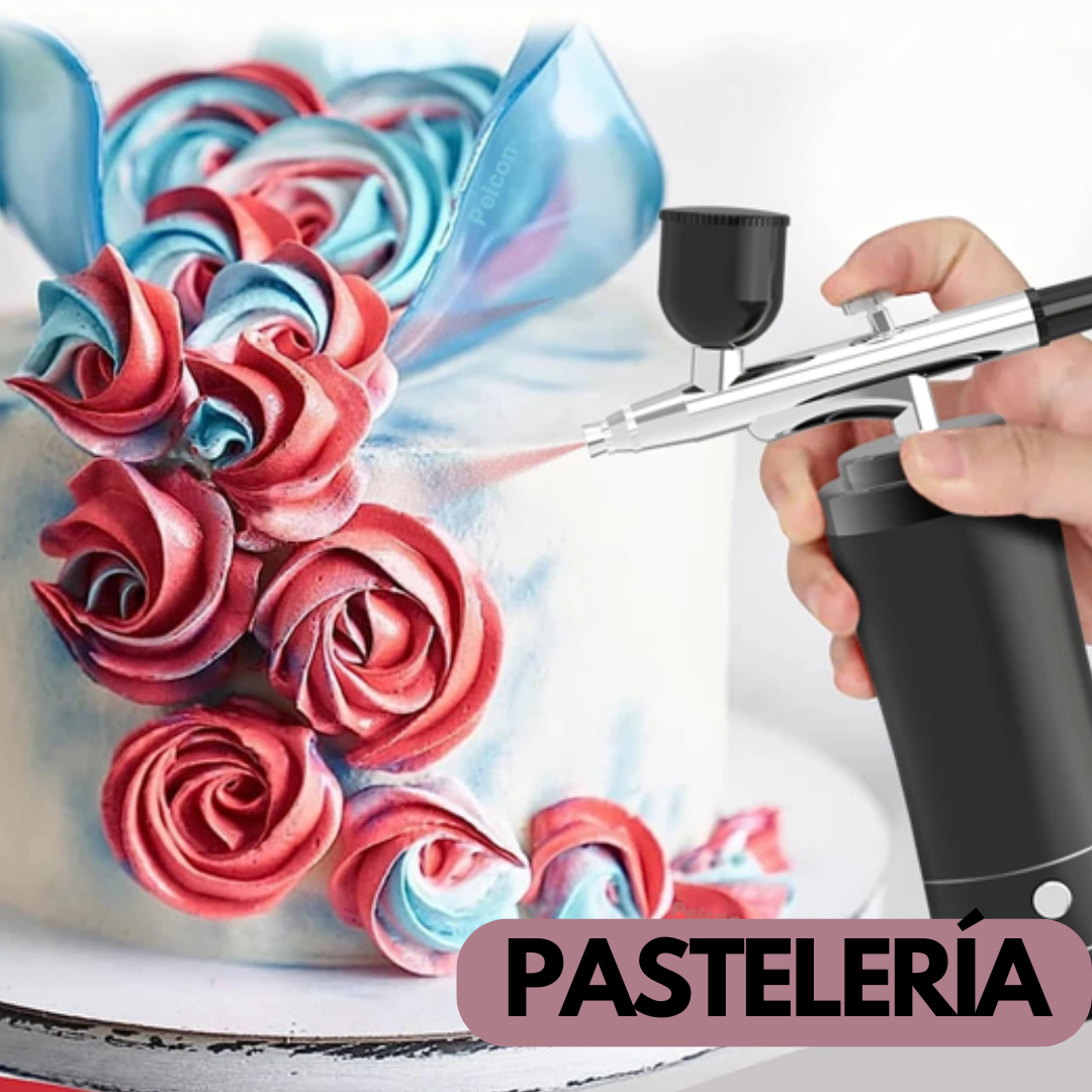 Kit De Aerografo Inalámbrico Multiusos: Uñas, Maquillaje, Pastelería y Más. COLOR NEGRO