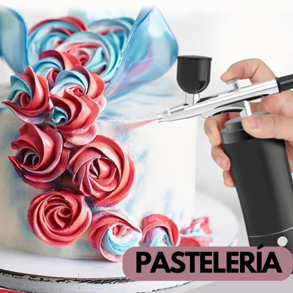 Kit De Aerografo Inalámbrico Multiusos: Uñas, Maquillaje, Pastelería y Más. COLOR NEGRO
