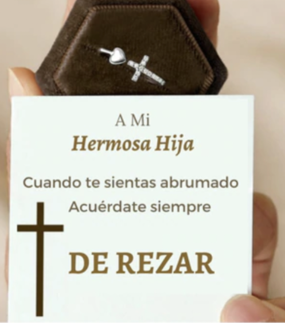 Anillo de oración ajustable / A mí Hija Hermosa. Cuando te sientas abrumado acuérdate siempre de rezar.