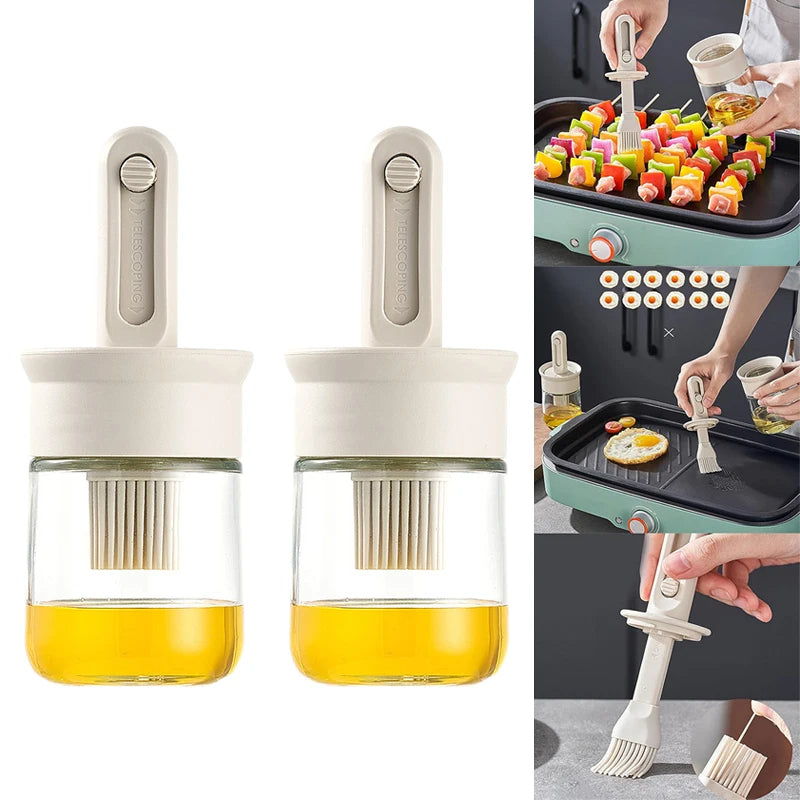 Dispensador Aceite con Brocha Retráctil - Aplicación Precisa y Sin Desperdicios. Perfecto para Airfryer